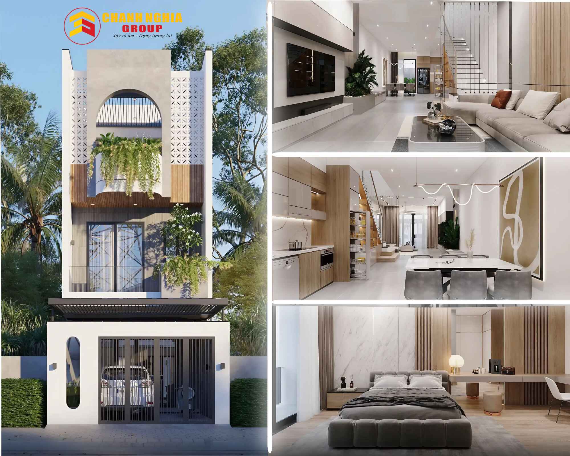 Công ty thiết kế và thi công nhà phố trọn gói tại phường Tân Tạo TP.HCM